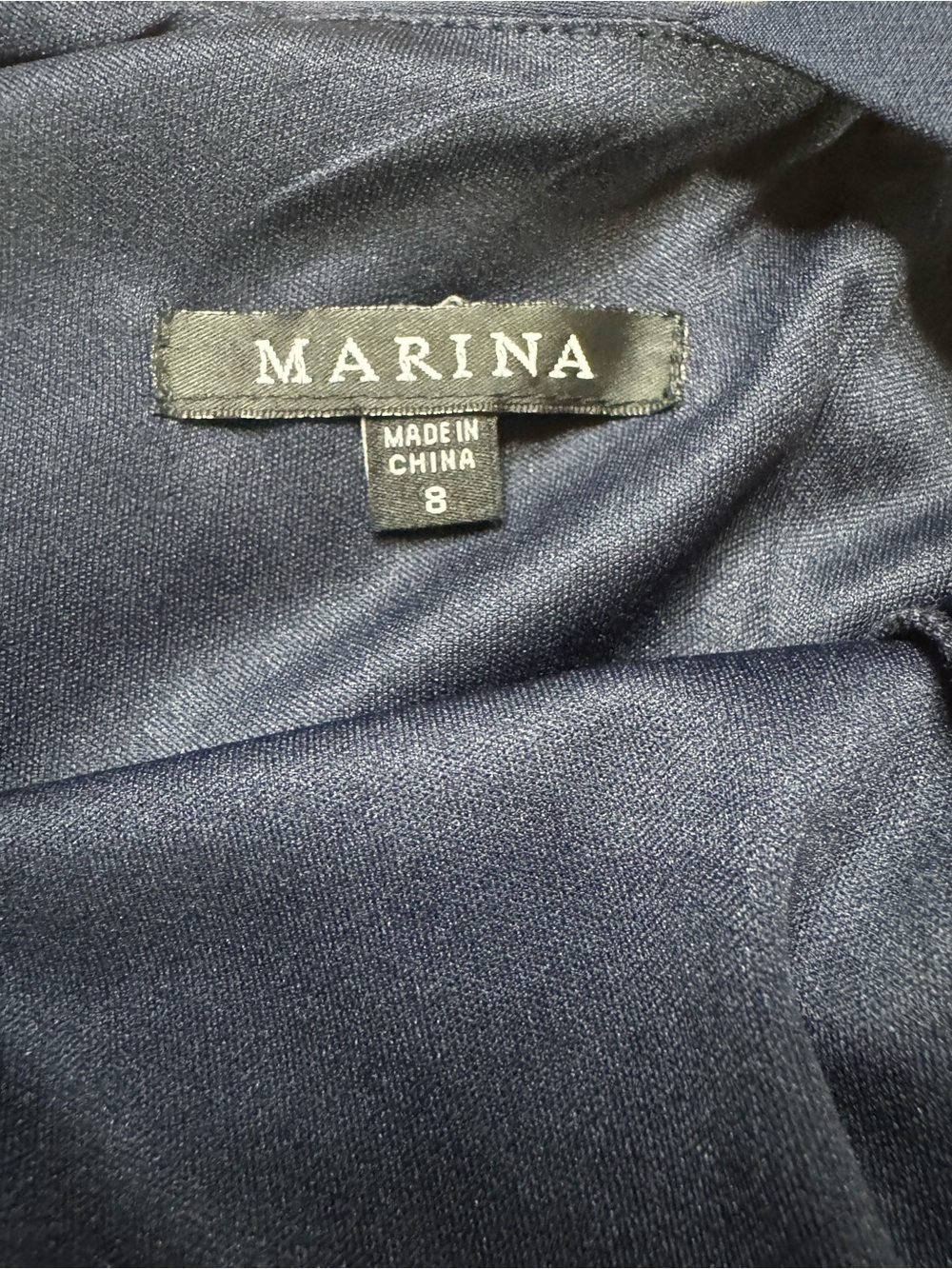 Marina Navy One-Shoulder Ruffle Cocktail Dress Size 8 - Picture 6 of 7